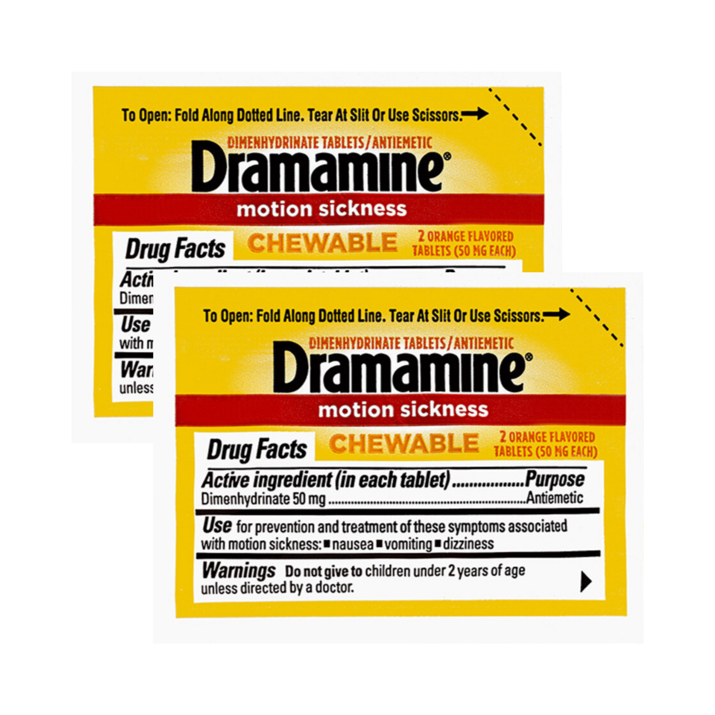 Dramamine Motion Sickness Relief Tablets, 2-Pack