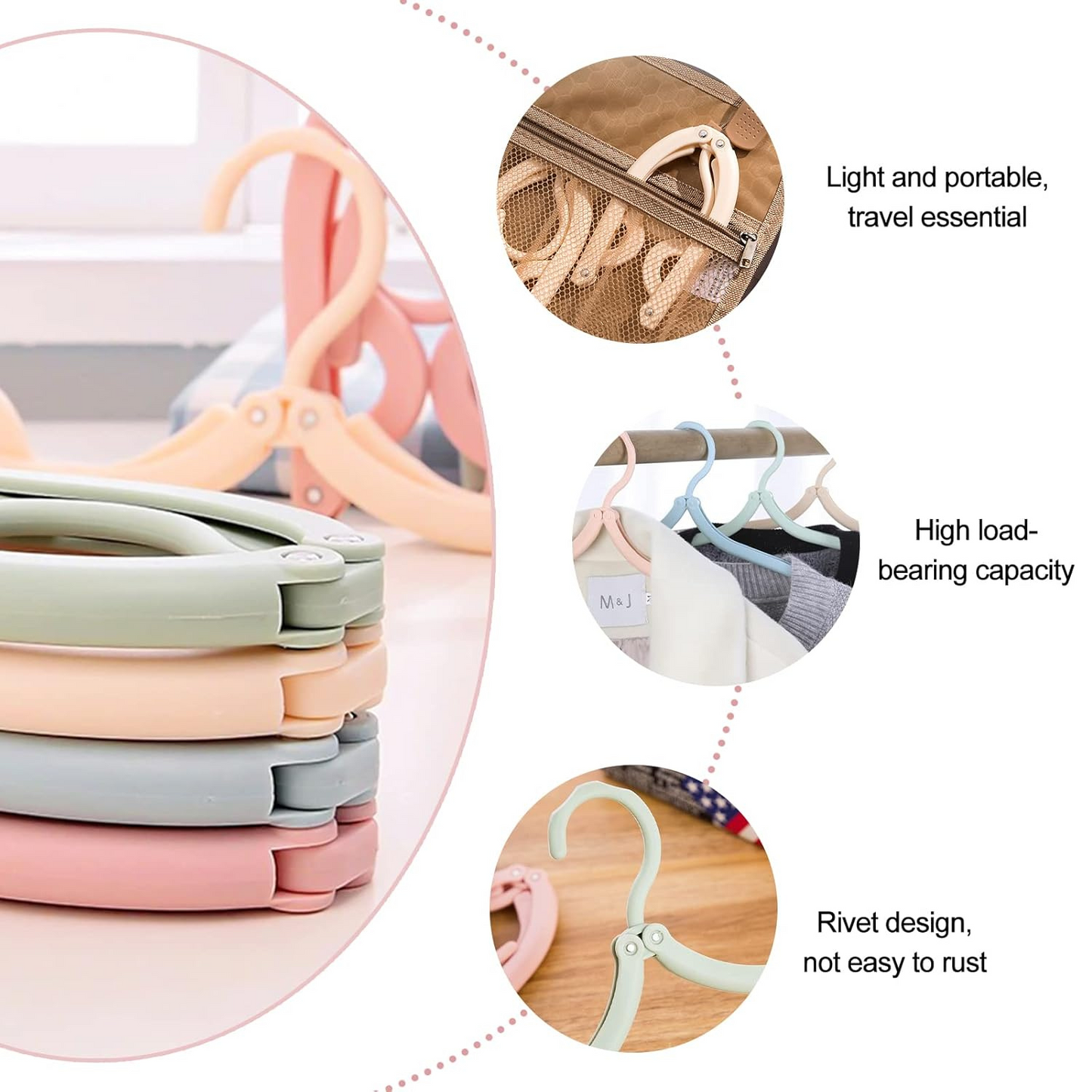 Foldable Travel Hangers, 4-Pack