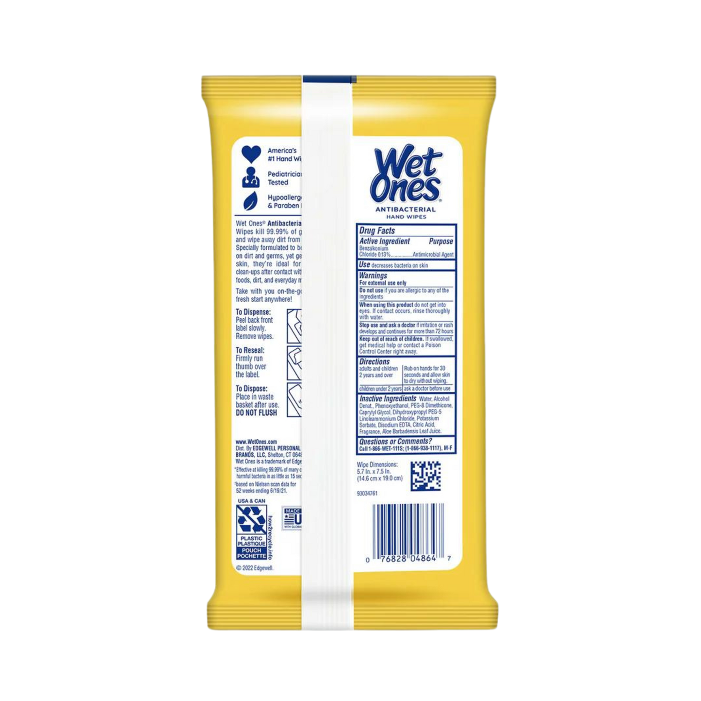 Antibacterial Hand Wipes, 1-Pack of 20 Wipes