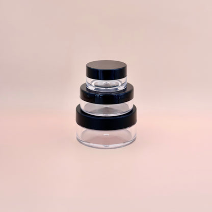 Mini Plastic Powder Jars with Puff