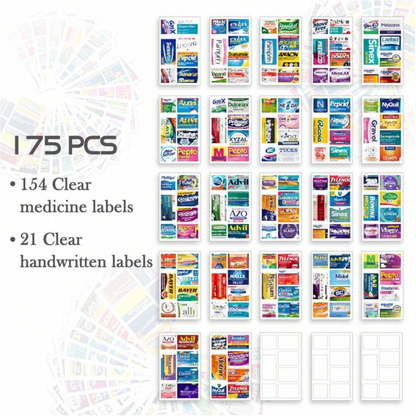 Pill Organizer with 175 Labels